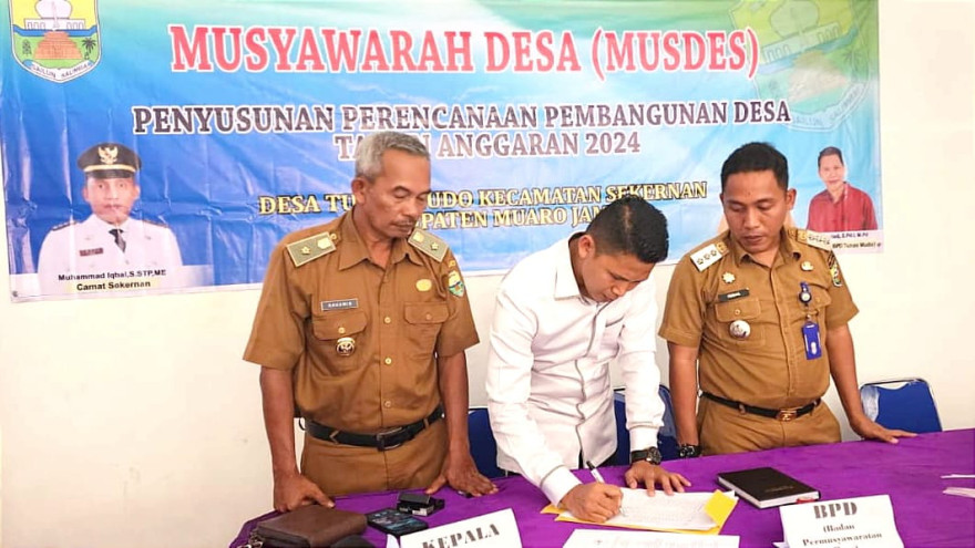 Desa Tunas Mudo Adakan Musyawarah Desa (Musdes) Rencana Kerja Pembangunan (RKP).